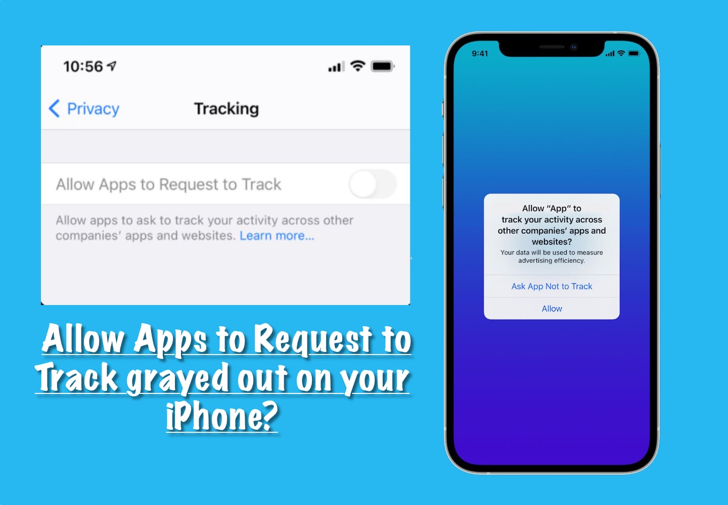 Allow Apps to Request to Track grayed out Allow Apps to Request to Track grayed out